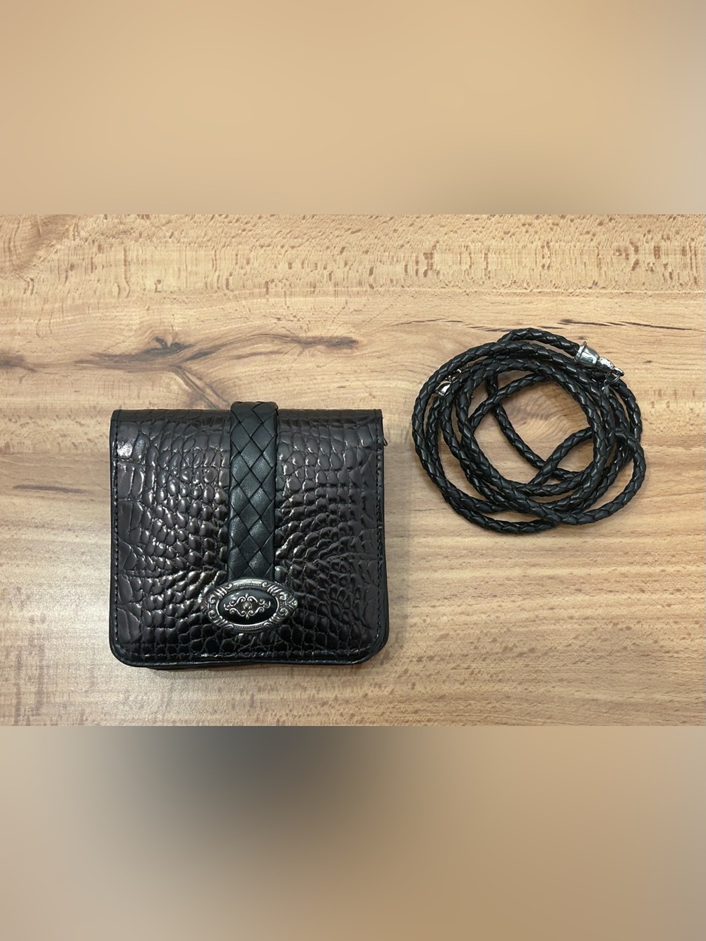 Vintage Brighton leather crossbody wallet / organizer bag